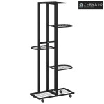 Stalak za cvijeće s 5 katova 44 x 23 x 100 cm crni željezni - Crna 45