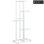 Stalak za cvijeće s 5 razina 43 x 22 x 98 cm bijeli metalni - Bijela 4