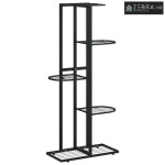 Stalak za cvijeće s 5 razina 43 x 22 x 98 cm crni metalni