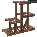 Stalak za cvijeće 58 x 25 x 51 cm od masivne jelovine - Smeđa 58 x 25