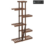 Stalak za cvijeće 75 x 25 x 140,5 cm od masivne jelovine - Smeđa 75 x