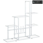 Stalak za cvijeće 94,5 x 25 x 88 cm bijeli metalni - Bijela bez kotača