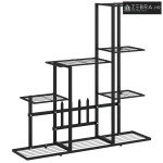Stalak za cvijeće 94,5 x 25 x 88 cm crni metalni - Crna bez kotača