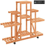 Stalak za cvijeće s kotačima 110x25x101 cm od masivne jelovine - Svjet