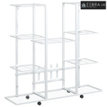 Stalak za cvijeće s kotačima 94,5x24,5x 91,5 cm bijeli željezni - Bije