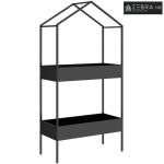 Stalak za cvijeće u obliku kućice s 2 kata, visine 150 cm, s kukama, m