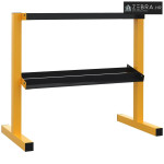 Stalak za utege, do 270 kg, 2 police, čelični okvir, žuti, 92,5 x 50,5