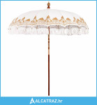 Suncobran Krem 210-220 cm Pamuk & Drvo & Bambus - NOVO