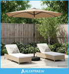 Suncobran za vrt s LED svjetlima i postoljem 270 x 270 cm - NOVO