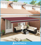 Tenda na automatsko uvlačenje bordo 500 x 300 cm - NOVO