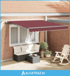 Tenda na automatsko uvlačenje s LED svjetlima bordo 300x250 cm - NOVO
