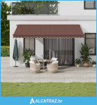 Tenda na automatsko uvlačenje s LED svjetlima smeđa 500x350 cm - NOVO