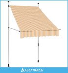 Tenda na ručno uvlačenje 100 cm narančasto-bijela prugasta - NOVO