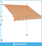 Tenda na ručno uvlačenje 100 cm žuto-plava prugasta - NOVO