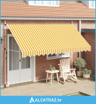 Tenda na ručno uvlačenje 400 cm narančasto-bijela prugasta - NOVO