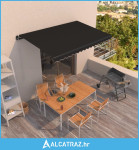 Tenda na ručno uvlačenje 400 x 350 cm antracit - NOVO