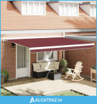 Tenda na ručno uvlačenje bordo 450 x 300 cm - NOVO