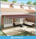 Tenda na ručno uvlačenje s LED smeđa 600 x 300 cm - NOVO