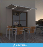 Tenda na ručno uvlačenje s LED svjetlima 300 x 250 cm krem - NOVO