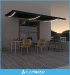 Tenda na ručno uvlačenje s LED svjetlima 600x350 cm antracit - NOVO