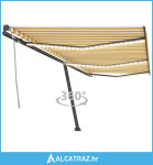 Tenda na ručno uvlačenje s LED svjetlom 600x300 cm žuto-bijela - NOVO