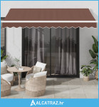 Tenda na ručno uvlačenje smeđa 350 x 250 cm - NOVO