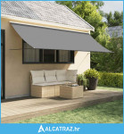 Tenda na uvlačenje antracit 350 x 150 cm od tkanine i čelika - NOVO
