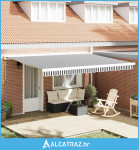 Tenda na uvlačenje antracit-bijela 4,5x3 m tkanina i aluminij - NOVO