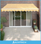 Tenda na uvlačenje žuto-bijela 3,5 x 2,5 m tkanina i aluminij - NOVO