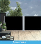 Uvlačiva bočna tenda 120 x 1000 cm crna - NOVO