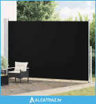 Uvlačiva bočna tenda za terasu 220 x 500 cm crna - NOVO