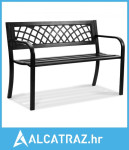 Vanjska klupa, metalna vrtna klupa od 114 cm za vanjsku upotrebu, klup