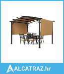 Vanjska pergola 10 x 10 stopa, metalna pergola s lučnim vrhom, uvlačiv