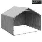 Vanjski pseći boks s pokrovom 2x2x1,5 m pocinčani čelik - 2 x 2 x 1.5