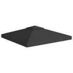 vidaXL Pokrov za sjenicu s 2 razine 310 g/m² 3 x 3 m crni