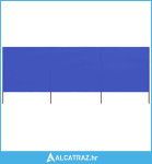 Vjetrobran s 3 panela od tkanine 400 x 160 cm azurno plavi - NOVO