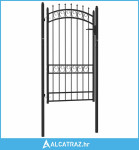 Vrata za ogradu EMMEN s šiljcima čelik 103x134,5 cm crna - NOVO