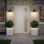 Vrtna posuda za sadnju s LED svjetlom 2 kom. Bijela - Bijela 30 x 30 x