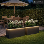 Vrtna posuda za sadnju s LED svjetlom 2 kom. Crna - Crna 50 x 100 x 48