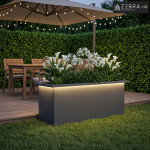Vrtna posuda za sadnju s LED svjetlom Antracit 30 x 80 x 30 cm - Antra