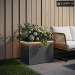 Vrtna posuda za sadnju s LED svjetlom Antracit 40 x 60 x 40 cm - Antra