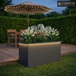 Vrtna posuda za sadnju s LED svjetlom Antracit 40 x 80 x 40 cm - Antra