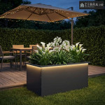 Vrtna posuda za sadnju s LED svjetlom Antracit 50 x 80 x 48 cm - Antra