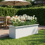 Vrtna posuda za sadnju s LED svjetlom Bijela 30 x 100 x 30 cm - Bijela
