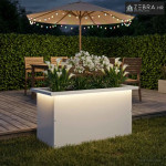 Vrtna posuda za sadnju s LED svjetlom Bijela 30 x 60 x 30 cm - Bijela