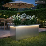 Vrtna posuda za sadnju s LED svjetlom Bijela 30 x 80 x 30 cm - Bijela