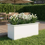 Vrtna posuda za sadnju s LED svjetlom Bijela 40 x 100 x 40 cm - Bijela