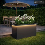 Vrtna posuda za sadnju s LED svjetlom Crna 30 x 60 x 30 cm - Crna 30 x