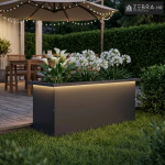 Vrtna posuda za sadnju s LED svjetlom Crna 30 x 80 x 30 cm - Crna 30 x