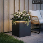 Vrtna posuda za sadnju s LED svjetlom Crna 40 x 40 x 40 cm - Crna 40 x